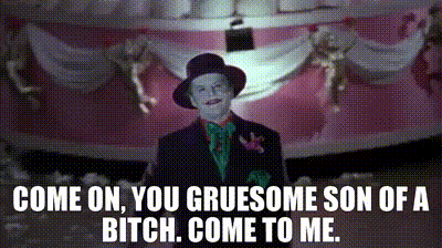 YARN | Come on, you gruesome son of a bitch. Come to me. | Batman (1989) Thriller | Video clips by quotes | 1164feba | 紗